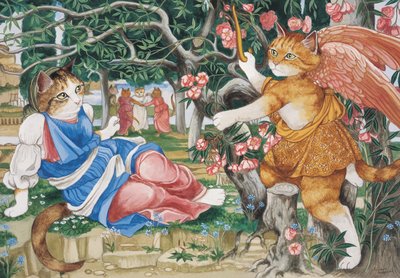 Illustratie uit Cats Galore! A Compendium of Cultured Cats door Susan Herbert