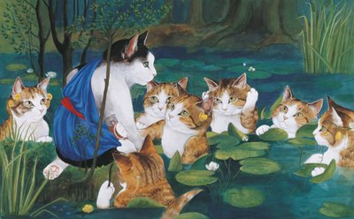 Illustratie uit Cats Galore! A Compendium of Cultured Cats door Susan Herbert