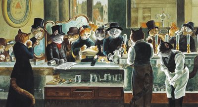 Illustratie uit Cats Galore! A Compendium of Cultured Cats door Susan Herbert