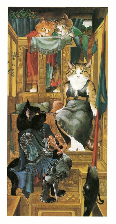 Illustratie uit Pre-Raphaelite Cats (pub. 1999) door Susan Herbert