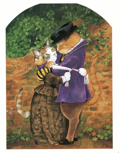 Illustratie uit Pre-Raphaelite Cats (pub. 1999) door Susan Herbert