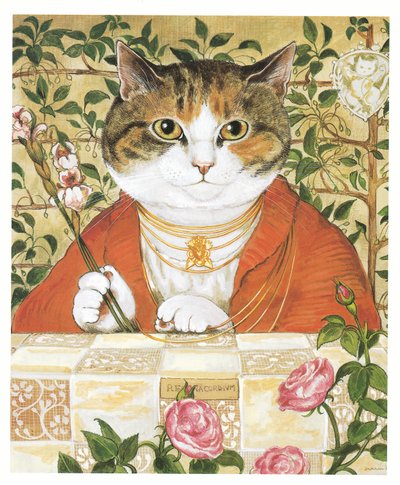 Illustratie uit Pre-Raphaelite Cats (pub. 1999) door Susan Herbert