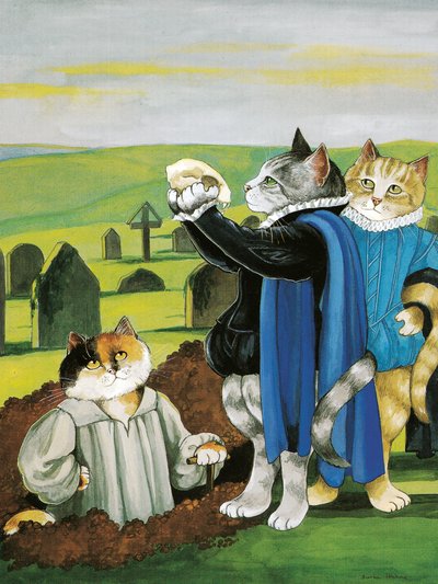 Illustratie uit Shakespeare Cats: Poster Boek (pub. 2016) door Susan Herbert