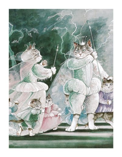 Illustratie uit Shakespeare Cats: Poster Boek (pub. 2016) door Susan Herbert