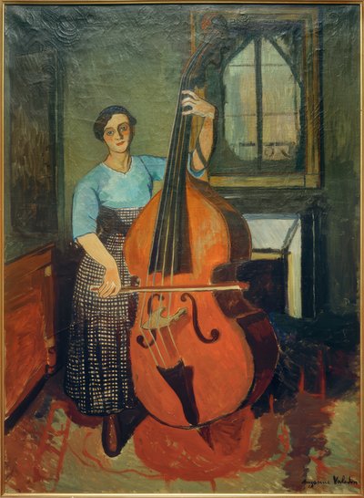 Vrouw met contrabas door Marie Clementine (Suzanne) Valadon
