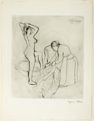 Vrouw bij Haar Bad door Suzanne Valadon