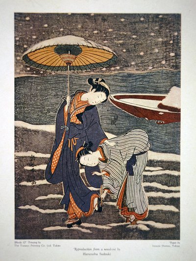 Handelsadvertentie voor de Toppan Printing Co. Ltd. Tokyo door Suzuki (after) Harunobu