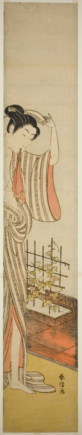 Schoonheid en ochtendglorieën door Suzuki Harunobu