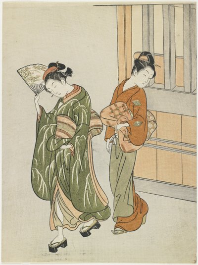 Verfrissende bries van een waaier, na 1766 door Suzuki Harunobu