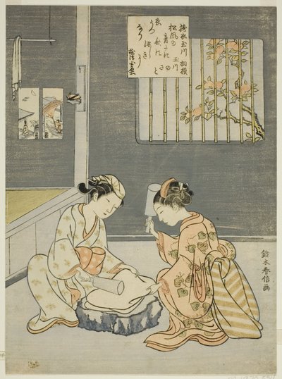 Kledingvolledige Juweelrivier, uit een ongetitelde serie van Zes Juweelrivieren door Suzuki Harunobu