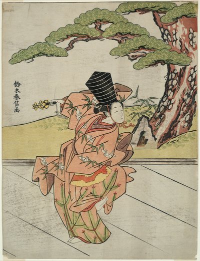 Vrouwelijke Sanbaso Danseres door Suzuki Harunobu