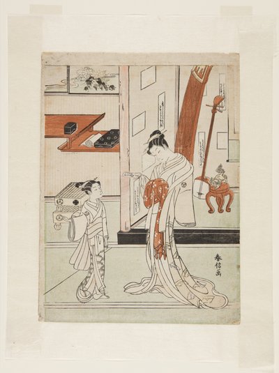 Geisha en Bediende door Suzuki Harunobu