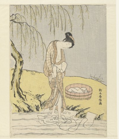 Laken wassende vrouw door Suzuki Harunobu