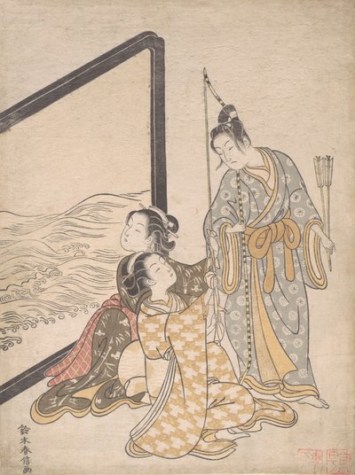 Parodie op Minamoto no Tametomo, 1765 door Suzuki Harunobu