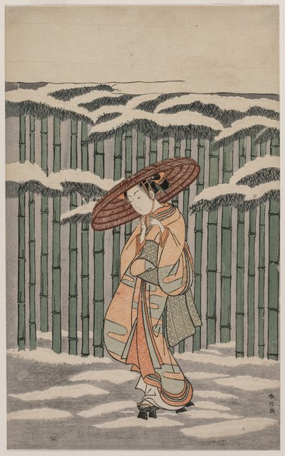 Langs het bamboebos door Suzuki Harunobu