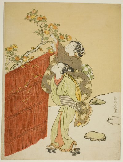 Kaki plukken door Suzuki Harunobu