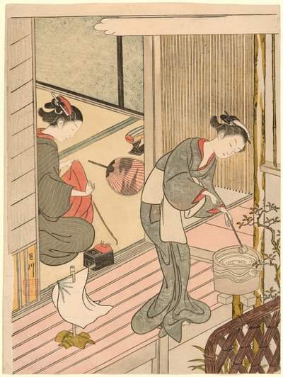Terugkerende Zeilen van het Handdoekenrek (Tenugui-kake no kihan), uit de serie 