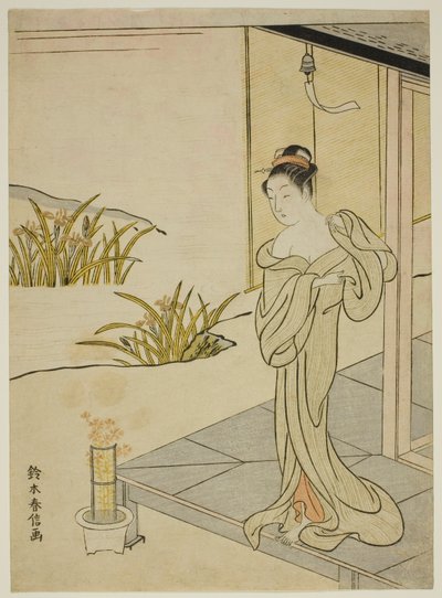 Zomer, uit de serie "Nieuwe Versies van Bloemen van de Vier Seizoenen (Shinpan furyu shiki no hana)" door Suzuki Harunobu
