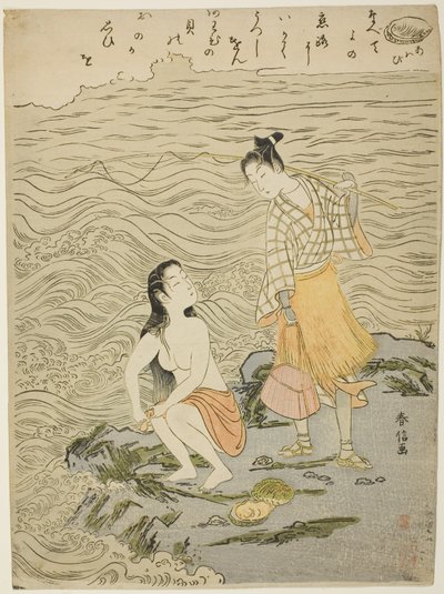 De Abalone (Awabi), uit een ongetitelde serie van Schelpen door Suzuki Harunobu