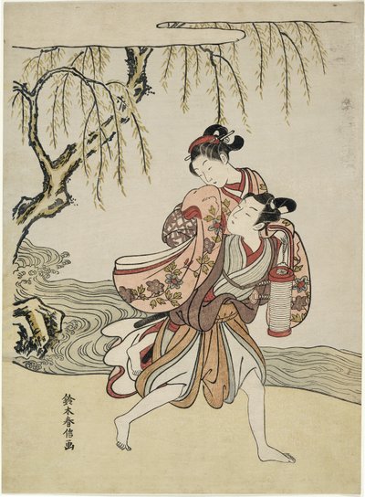 De Ontvoering (parodie op Akutagawa episode uit "Verhalen van Ise") door Suzuki Harunobu