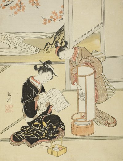 De Avondgloed van een Lamp door Suzuki Harunobu