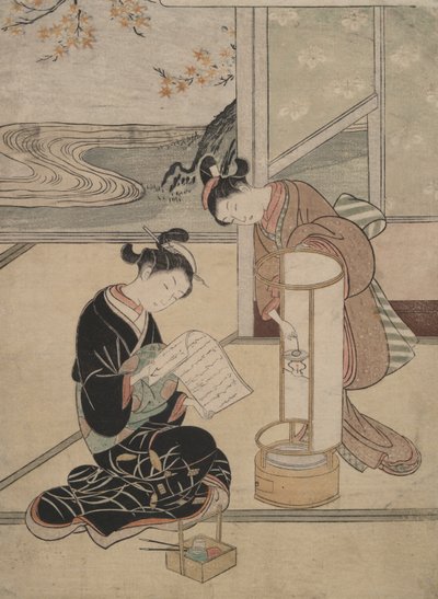 De Avondgloed van de Lamp: Acht Salon Zichten door Suzuki Harunobu