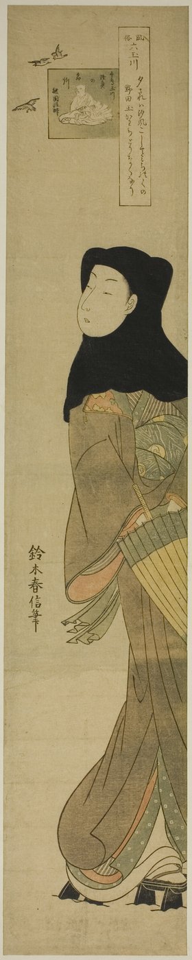 De juweelrivier van plevieren (Chidori no Tamagawa), uit de serie "Zes juweelrivieren in populaire gebruiken (Fuzoku Mu Tamagawa)" door Suzuki Harunobu