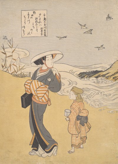 De Juweelrivier van Plevieren, een Beroemde Plaats in de Provincie Mutsu, uit de serie Zes Juweelrivieren door Suzuki Harunobu