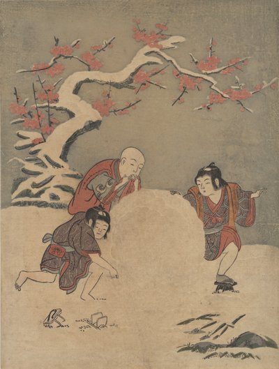 De sneeuwbal, 1770 door Suzuki Harunobu