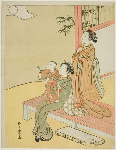 De maan bekijken door Suzuki Harunobu