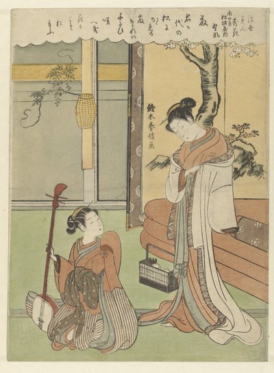 Wisteria: de courtisane Nokaze uit het Zuidelijke Matsuzakaya door Suzuki Harunobu