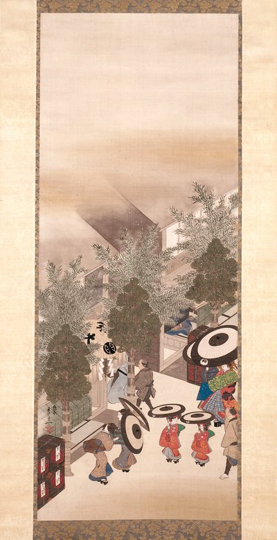 Yoshiwara en Shinagawa door Suzuki Kiitsu