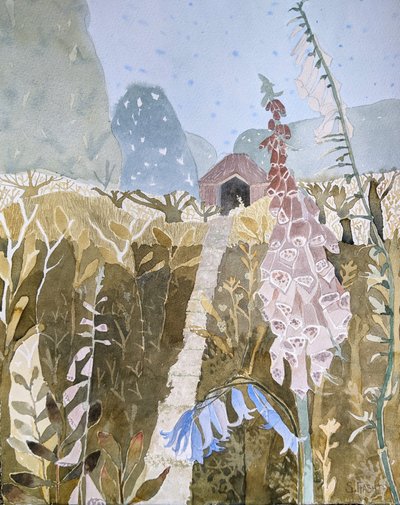 Hideaway, 2022 (aquarel op papier) door Suzy Fasht