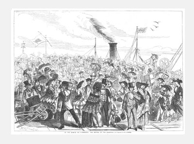 Margate, Aankomst van de echtgenotenboot, 1856 door Swain