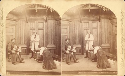 Dood van een baby, Zweedse sectie, uit Tentoonstelling titel: Scènes uit het huiselijk leven van de Zweden, Tentoonstelling #na, Hoofdgebouw, 1876 door Swedish Photographer