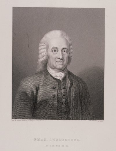 Emanuel Swedenborg (1688-1772) op de leeftijd van 80, gegraveerd door W. Holl, uit Wereldreligie, uitgegeven door A. Fullarton & Co. door Swedish School