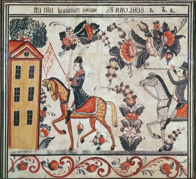 De vlucht van Napoleon, 1808 door Swedish School