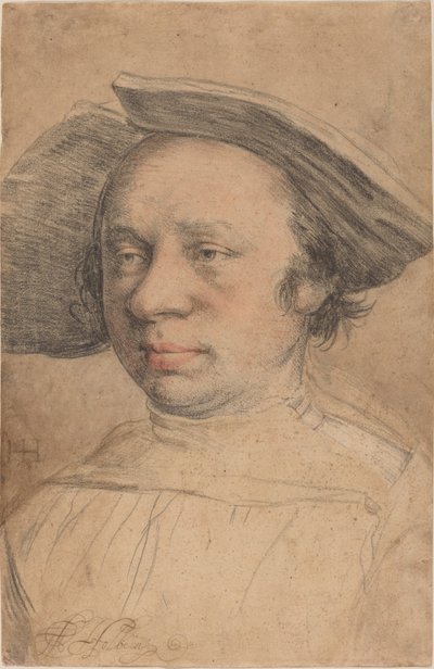 Portret van een Man met een Breedgerande Hoed door Swiss 16th Century after Hans Holbein the Younger