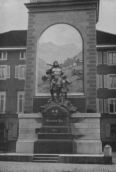 Altdorf, Het Standbeeld van Willem Tell door Swiss Photographer
