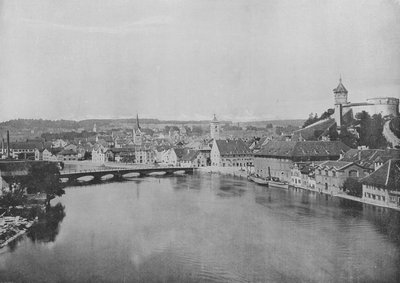 Schaffhouse et le Rhin (zwart-wit foto) door Swiss Photographer