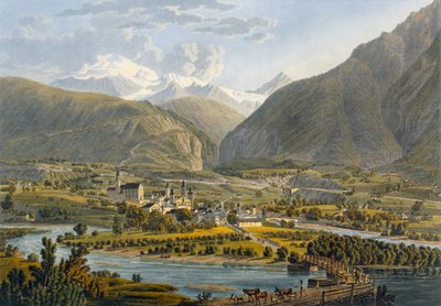 Brig op de Rhône, Berner Alpen, Zwitserland door Swiss School