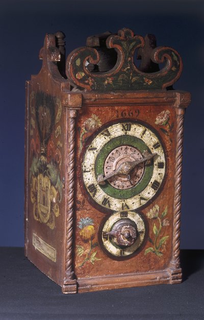 Huishoudelijke wekker, 1669 door Swiss School