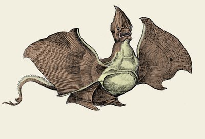 Fantastisch zee monster, illustratie uit 