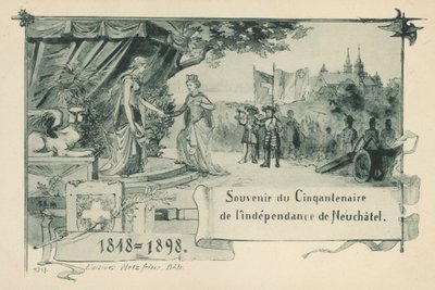 Vijftigjarig jubileum van Neuchatel als republiek binnen de Zwitserse Confederatie in 1848 door Swiss School