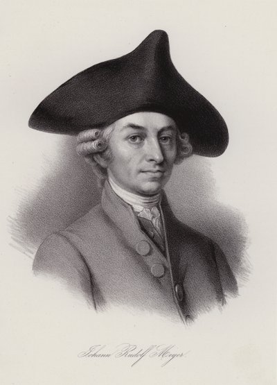 Johann Rudolf Meyer, Zwitserse zijden lintenfabrikant en filantroop (gravure) door Swiss School