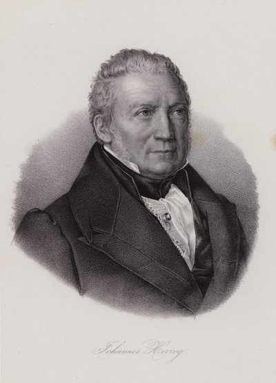 Johannes Herzog Von Effingen, Zwitserse politicus en ondernemer (gravure) door Swiss School