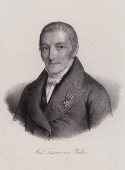 Karl Ludwig von Haller, Zwitsers jurist (gravure) door Swiss School