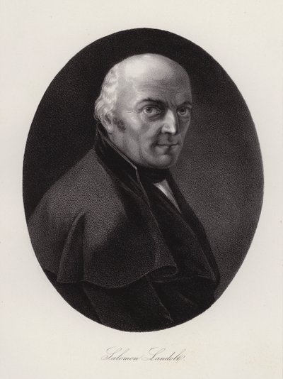Salomon Landolt, Zwitserse politicus (gravure) door Swiss School