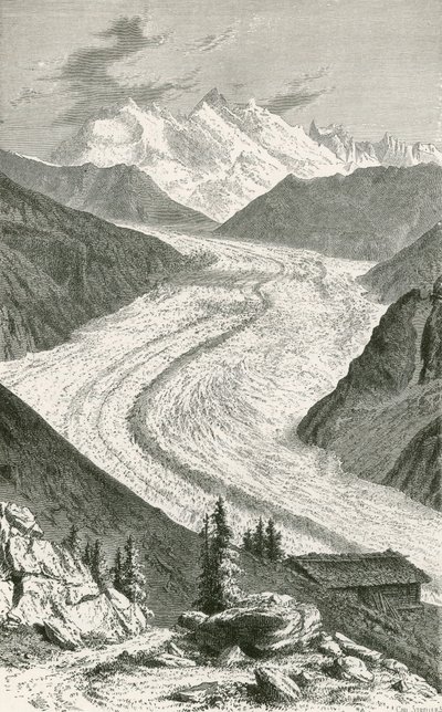 De Gorner-gletsjer en Monte Rosa door Swiss School