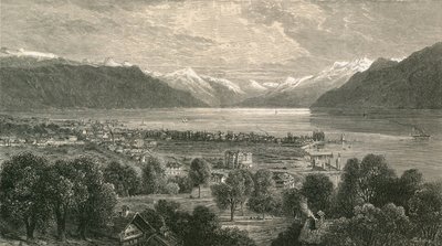 Vevey en het bovenste deel van het Meer van Genève, richting het Rhônedal door Swiss School